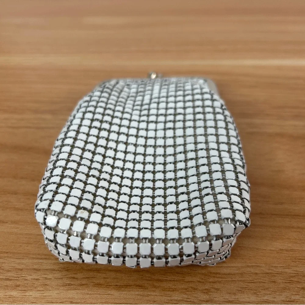 Cigarette Case or Eyeglass Case White Metal Mesh Props Retro